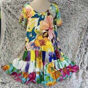 Jams World Belize Mini Dress  Tropical Floral Hawaiian Resort Beach Vacation S